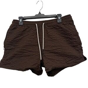 OAS Espresso Calo Brown Textured Swim Shorts Mens Size M 5201-01 Sweden Design